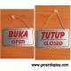 Papan Open Close Buka Tutup Akrilik Butik Toko
