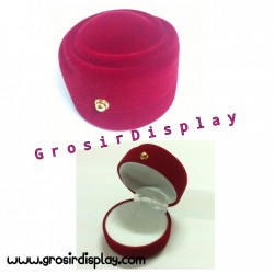 Display Pajangan Cincin Bulat Isi 2 Bludru