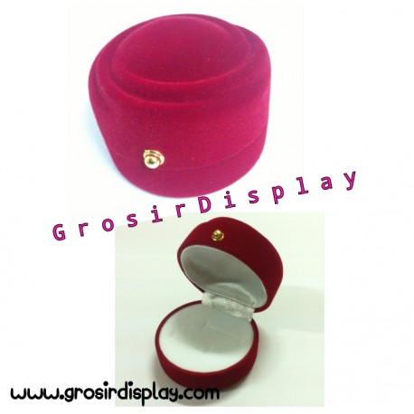 Display Pajangan Cincin Bulat Isi 2 Bludru