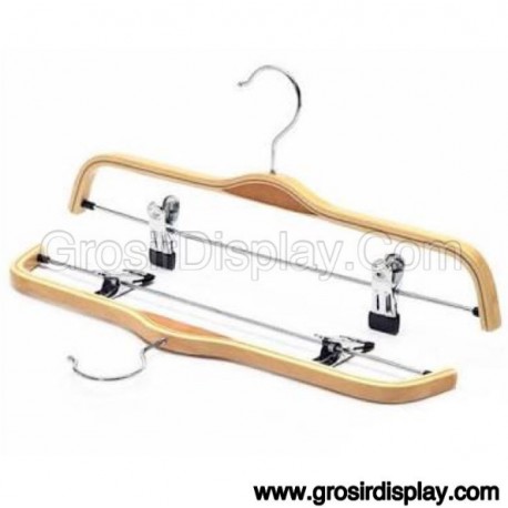 Hanger Kayu Zara Palang Jepit Gantungan Celana Syal Perlengkapan Toko Butik