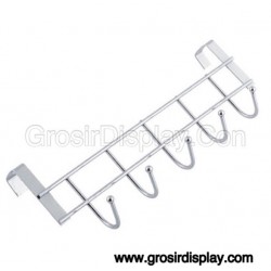 Kapstok Gantungan Pintu Stainless Isi 6 Krom Tebal
