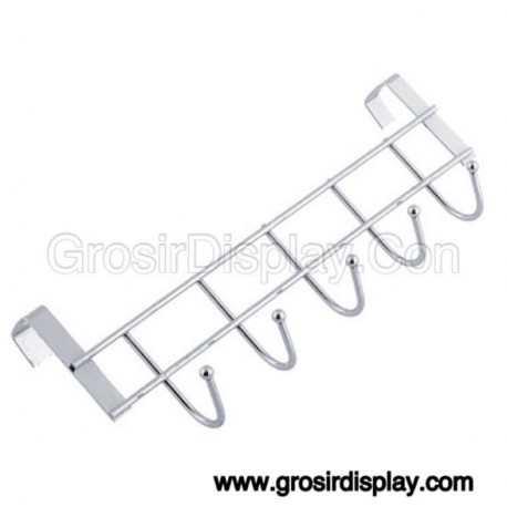 Kapstok Gantungan Pintu Stainless Isi 6 Krom Tebal