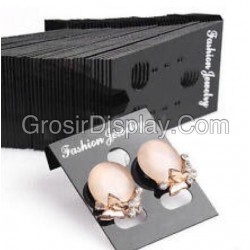 Card Anting Display Akesoris Perhiasan Menggantung Kemasan Hitam