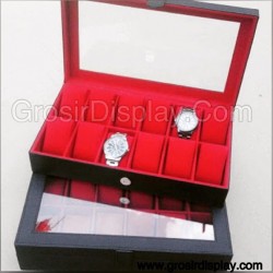 Kotak Tempat Jam Tangan Bludru Box isi 12