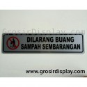 Stiker Tempelan Tulisan Jumbo Peringatan Dilarang Buang Sampah Sembarangan
