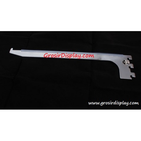 Braket Kaca Stainless 45 cm Penyangga Rak Kaca Perlengkapan Display Pajangan Toko
